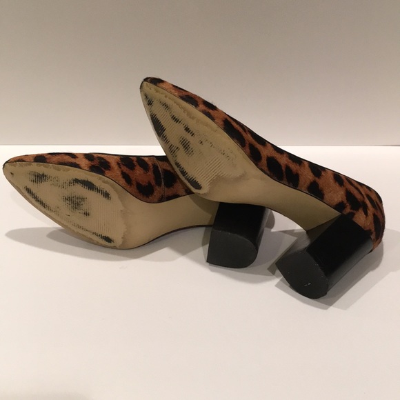 Pony Skin Leopard/Chetah Print Chunky Heel Pumps - Picture 6 of 7